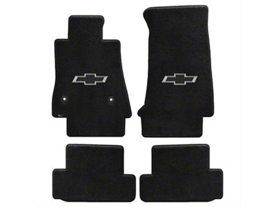 Lloyd Ultimat Front and Rear Floor Mats with Black 3D Bowtie Logo; Black (16-24 Camaro)