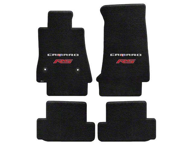 Lloyd Ultimat Front and Rear Floor Mats with Camaro and Red RS Logo; Black (16-24 Camaro)