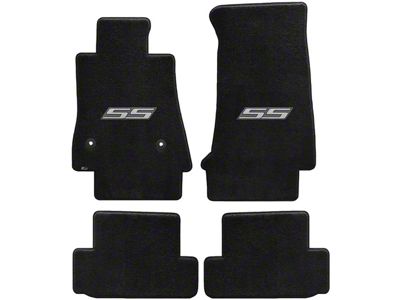Lloyd Ultimat Front and Rear Floor Mats with Silver SS Logo; Black (16-24 Camaro)