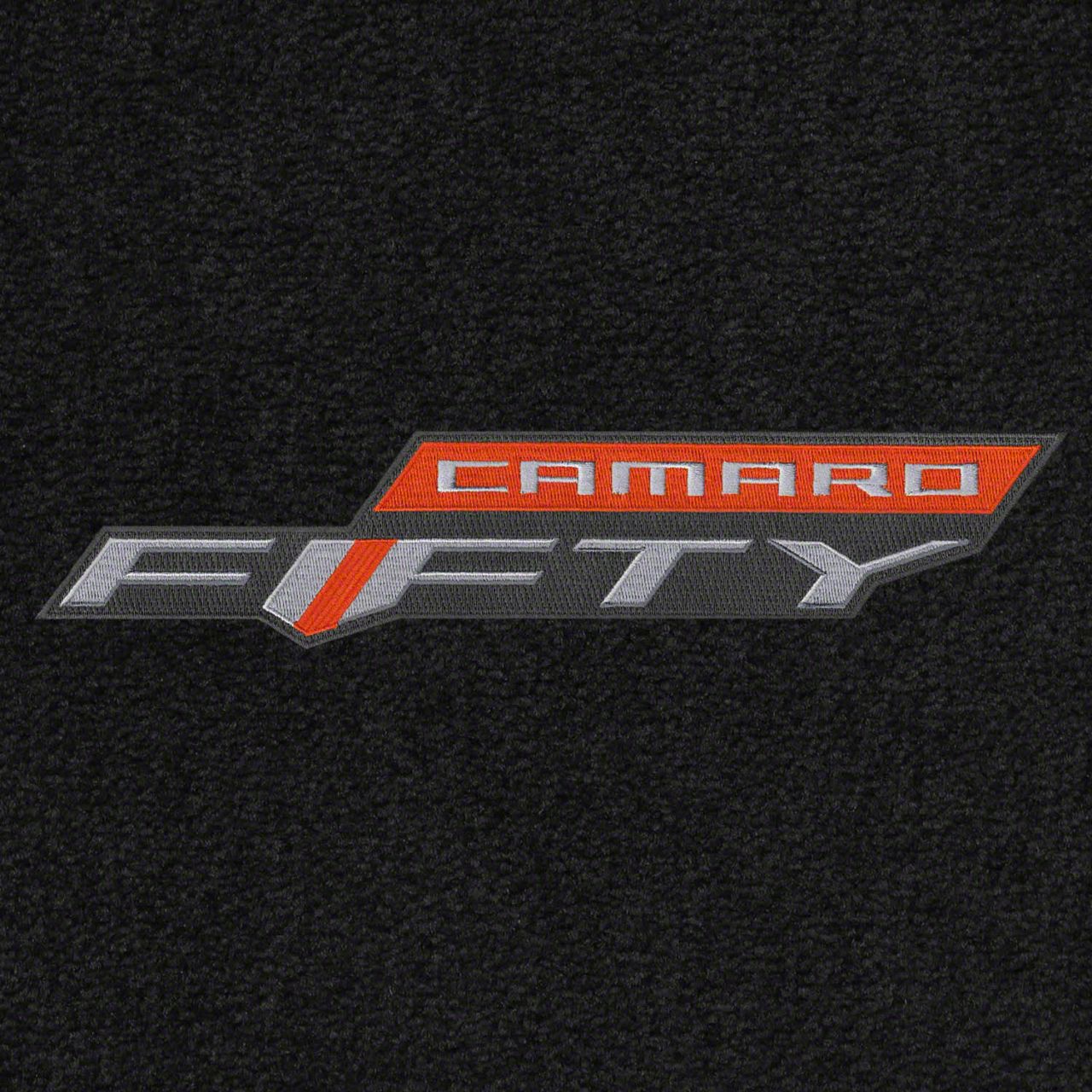 Lloyd Ultimat Front Floor Mats with 50th Anniversary Logo; Black (16-24  Camaro), image size:1280x1280