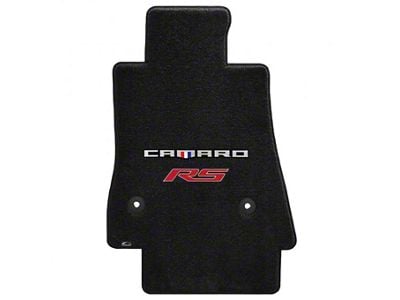Lloyd Ultimat Front Floor Mats with Camaro and Red RS Logo; Black (16-23 Camaro)