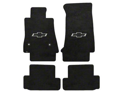 Lloyd Velourtex Front and Rear Floor Mats with Black 3D Bowtie Logo; Black (16-24 Camaro)