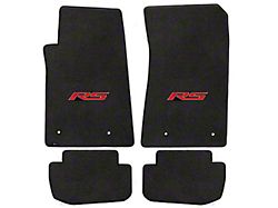 Lloyd Velourtex Front and Rear Floor Mats with RS Logo; Black (10-15 Camaro)