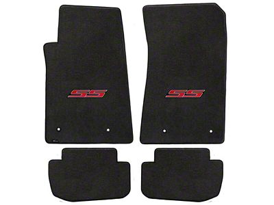 Lloyd Velourtex Front and Rear Floor Mats with SS Logo; Black (10-15 Camaro)