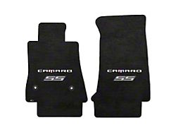 Lloyd Velourtex Front Floor Mats with Camaro and Silver SS Logo; Black (16-24 Camaro)