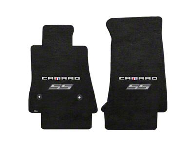 Lloyd Velourtex Front Floor Mats with Camaro and Silver SS Logo; Black (16-24 Camaro)
