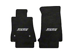Lloyd Velourtex Front Floor Mats with Silver SS Logo; Black (16-23 Camaro)