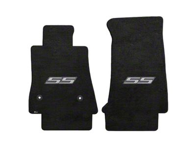 Lloyd Velourtex Front Floor Mats with Silver SS Logo; Black (16-24 Camaro)