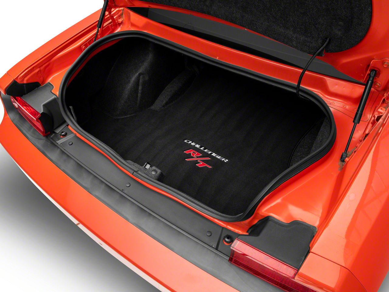 Upgrade Your Ride: Custom Dodge Challenger R/T Front Floor Mats With Silver & Red Logos – Super Durable 32oz Quality