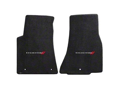 Lloyd Ultimat Front Floor Mats with Dodge Logo; Black (11-23 Challenger, Excluding AWD)