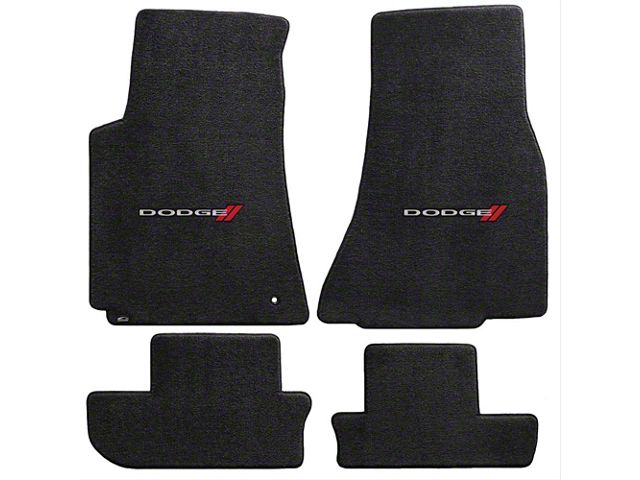 Lloyd Ultimat Front and Rear Floor Mats with Dodge Logo; Black (08-10 Challenger)