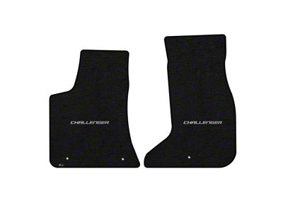 Lloyd Velourtex Front Floor Mats with Challenger Logo; Black (17-23 AWD Challenger)