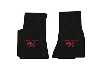 Lloyd Velourtex Front Floor Mats with Challenger and Red RT Logo; Black (08-10 Challenger)