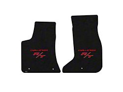 Lloyd Velourtex Front Floor Mats with Challenger and Red RT Logo; Black (17-23 AWD Challenger)