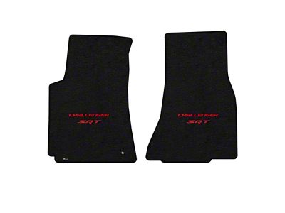 Lloyd Velourtex Front Floor Mats with Challenger and Red SRT Logo; Black (08-10 Challenger)