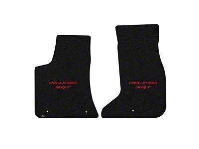 Lloyd Velourtex Front Floor Mats with Challenger and Red SRT Logo; Black (17-23 AWD Challenger)