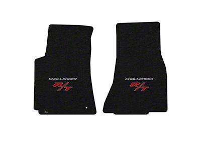 Lloyd Velourtex Front Floor Mats with Challenger and Silver RT Logo; Black (08-10 Challenger)