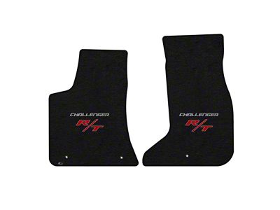 Lloyd Velourtex Front Floor Mats with Challenger and Silver RT Logo; Black (17-23 AWD Challenger)