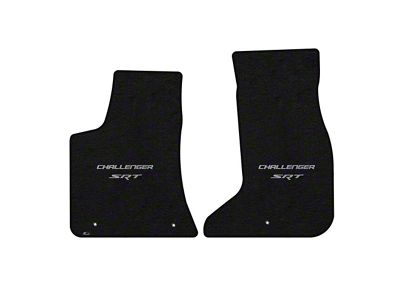 Lloyd Velourtex Front Floor Mats with Challenger and Silver SRT Logo; Black (17-23 AWD Challenger)