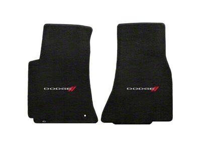 Lloyd Velourtex Front Floor Mats with Dodge Logo; Black (08-10 Challenger)