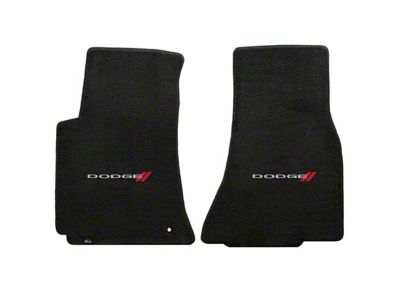 Lloyd Velourtex Front Floor Mats with Dodge Logo; Black (08-10 Challenger)