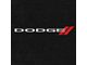 Lloyd Velourtex Front Floor Mats with Dodge and Stripes Logo; Black (17-23 AWD Challenger)