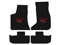Lloyd Velourtex Front and Rear Floor Mats with Challenger and Red RT Logo; Black (17-23 AWD Challenger)