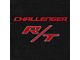 Lloyd Velourtex Front and Rear Floor Mats with Challenger and Red RT Logo; Black (17-23 AWD Challenger)