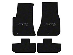 Lloyd Velourtex Front and Rear Floor Mats with Dodge Hellcat Redeye Logo; Black (11-23 Challenger, Excluding AWD)