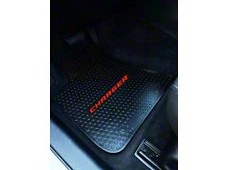 Lloyd All-Season Rubber Front and Rear Floor Mats with Red Charger Logo; Black (11-23 RWD Charger)