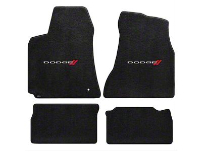 Lloyd Ultimat Front and Rear Floor Mats with Dodge Logo; Black (06-10 Charger)