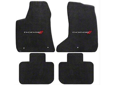 Lloyd Ultimat Front and Rear Floor Mats with Dodge Logo; Black (11-23 AWD Charger)