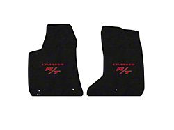 Lloyd Velourtex Front Floor Mats with Red R/T Logo; Black (11-23 AWD Charger)