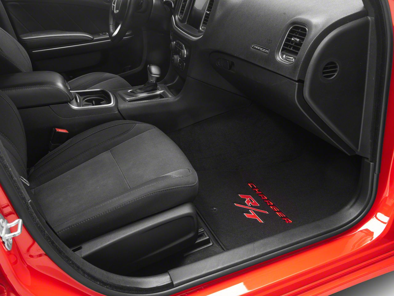 Lloyd Charger Velourtex Front and Rear Floor Mats with Red R/T