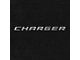 Lloyd Velourtex Front and Rear Floor Mats with Silver Charger Logo; Black (11-23 RWD Charger)