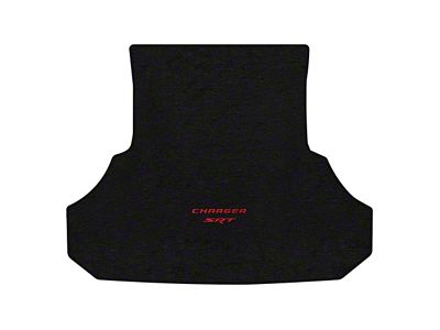 Lloyd Velourtex Trunk Mat with Red SRT Logo; Black (13-23 Charger w/o Subwoofer)