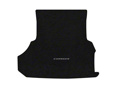 Lloyd Velourtex Trunk Mat with Silver Charger Logo; Black (13-23 Charger w/ Subwoofer)