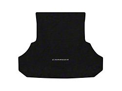 Lloyd Velourtex Trunk Mat with Silver Charger Logo; Black (13-23 Charger w/o Subwoofer)