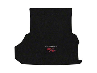 Lloyd Velourtex Trunk Mat with Silver and Red R/T Logo; Black (13-23 Charger w/ Subwoofer)