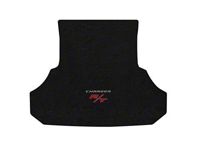 Lloyd Velourtex Trunk Mat with Silver and Red R/T Logo; Black (13-23 Charger w/o Subwoofer)