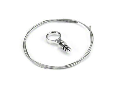 Lokar Billet Aluminum Direct Mount Engine Dipstick; Brite (11-25 Mustang GT, Dark Horse)