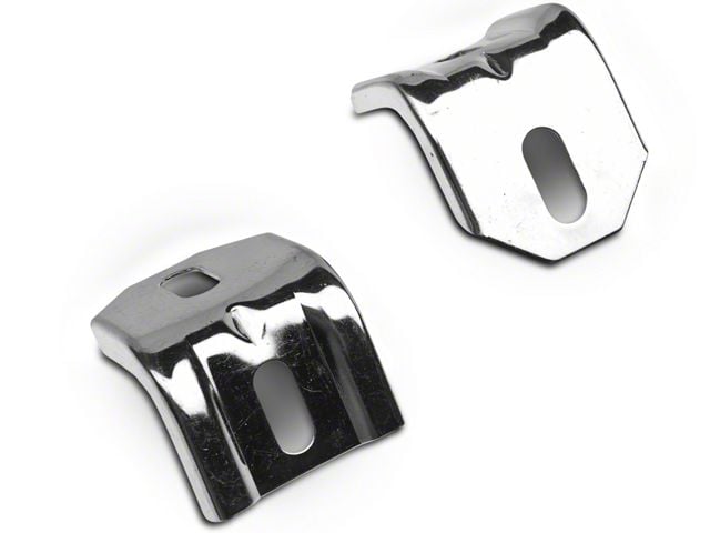 Drake Muscle Cars Stainless Steel Lower Radiator Brackets; Polished (83-93 5.0L Mustang)