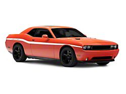 Mopar Licensed by SEC10 Lowerbelt Line Stripes with Challenger Block Logo; White (08-13 Challenger)