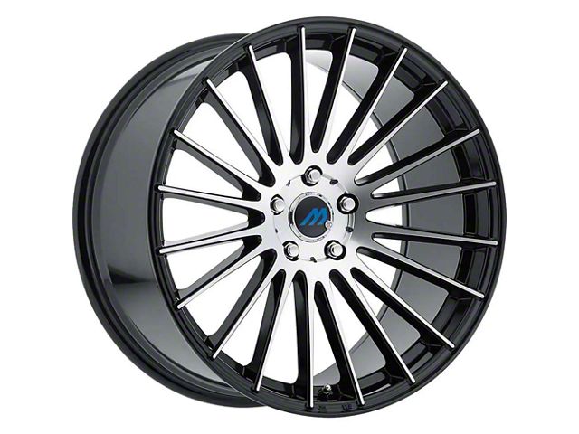 MACH Euro Concave ME.18 Glossy Black Machined Wheel; Rear Only; 20x10 (08-23 RWD Challenger, Excluding Widebody)