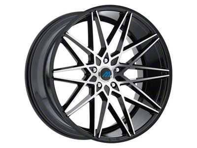 MACH Euro Concave ME.20 Glossy Black Machined Wheel; Rear Only; 20x10 (17-23 AWD Challenger)