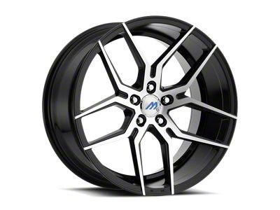 MACH Euro Concave ME.4 Glossy Black Machined Wheel; 20x9; 35mm Offset (17-23 AWD Challenger)