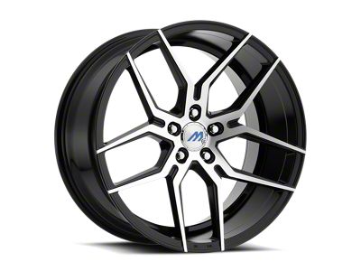 MACH Euro Concave ME.4 Glossy Black Machined Wheel; 20x9 (17-23 AWD Challenger)