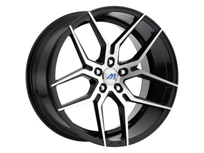 MACH Euro Concave ME.4 Glossy Black Machined Wheel; Rear Only; 20x10.5; 45mm Offset (17-23 AWD Challenger)