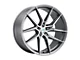 MACH Euro Concave ME.6 Titanium Gray Machined Wheel; Rear Only; 20x10 (17-23 AWD Challenger)