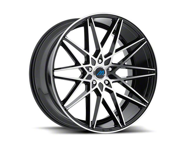 MACH Euro Concave ME.20 Glossy Black Machined Wheel; Rear Only; 20x10 (11-23 RWD Charger, Excluding Widebody)
